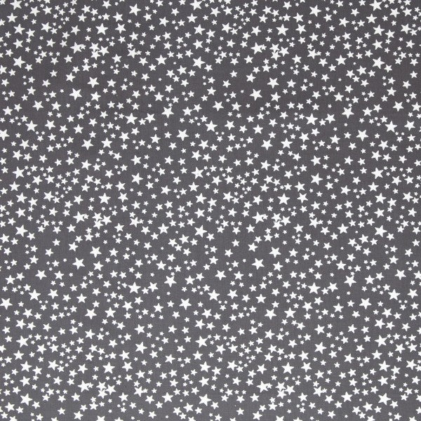 Stoff Weihnachten Neuss dunkelgrau / Silber Sterne 20x150cm Patchworkstoff Quilten