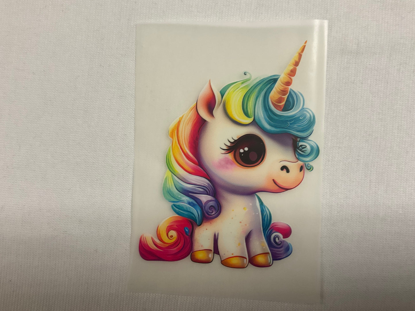 Bügelbild seitlich stehendes Einhorn Weiß, Gold 6cm x 8cm (Breite x Höhe )