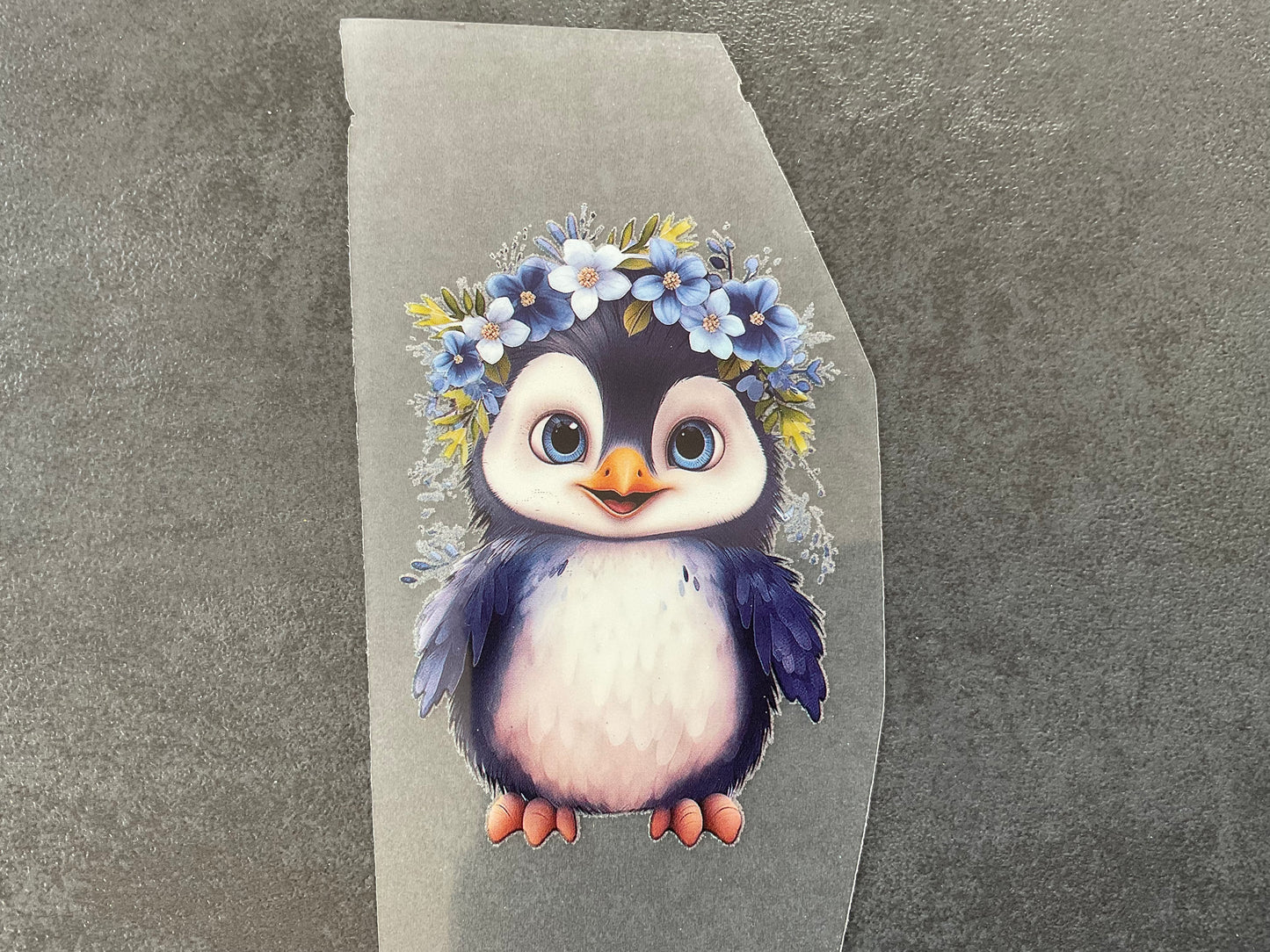 Bügelbild Pinguin blau 5,5 cm x 8 cm (Breite x Höhe )