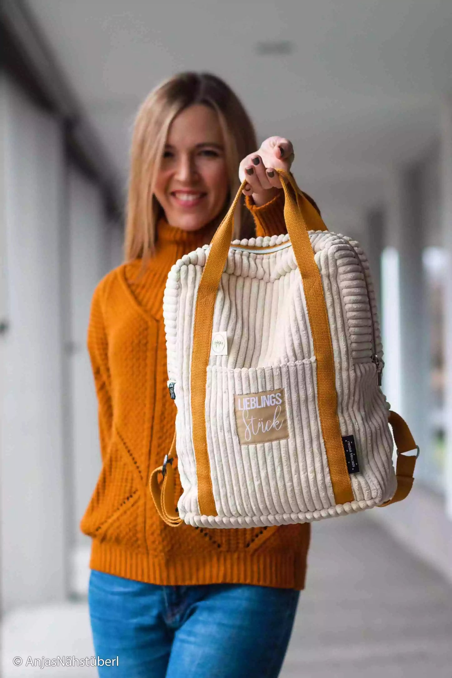 Cord Samt Wanja Swafing naturweiß 20 cm