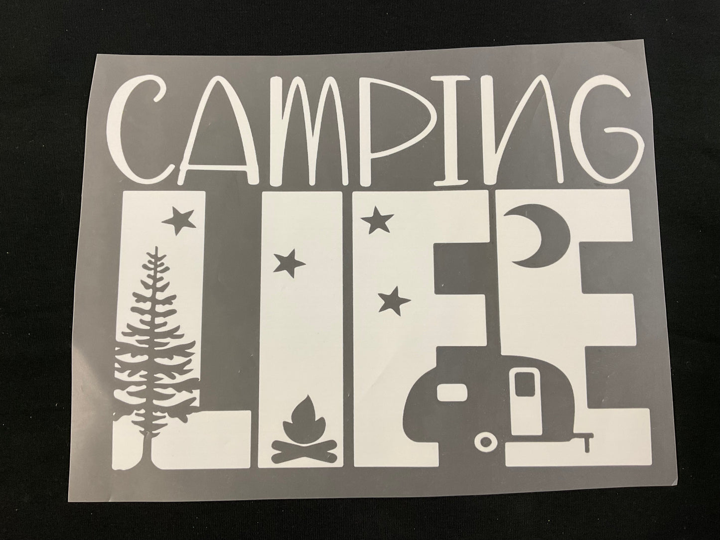 Bügelbild Camping Life 23cm x 17 cm (Breite x Höhe )