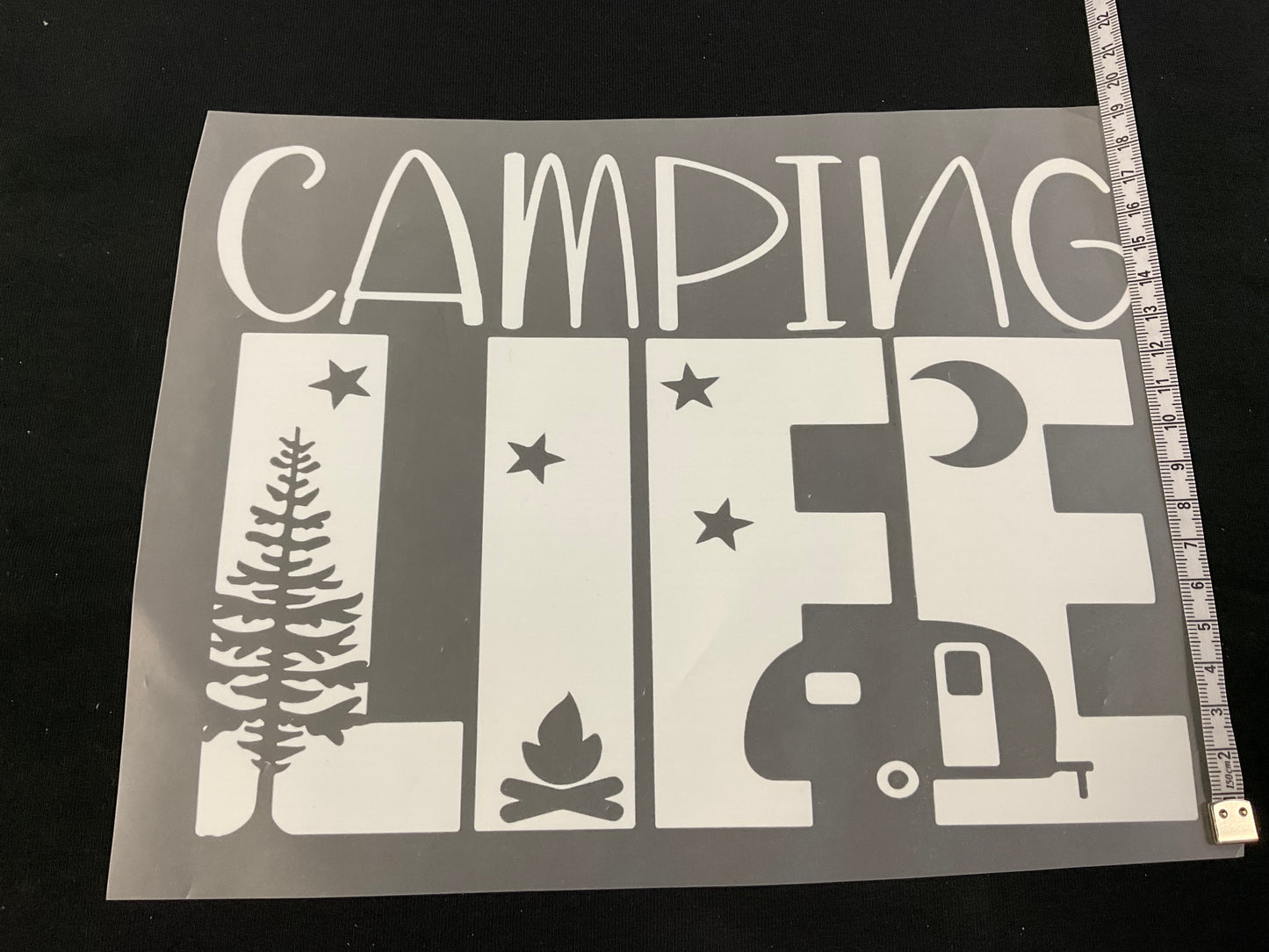 Bügelbild Camping Life 23cm x 17 cm (Breite x Höhe )