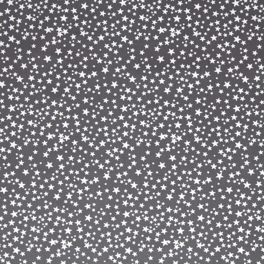 Stoff Weihnachten Neuss dunkelgrau / Silber Sterne  20x150cm Patchworkstoff Quilten