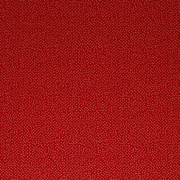 Stoff Weihnachten Neuss rot / gold Punkte  20x150cm Patchworkstoff Quilten