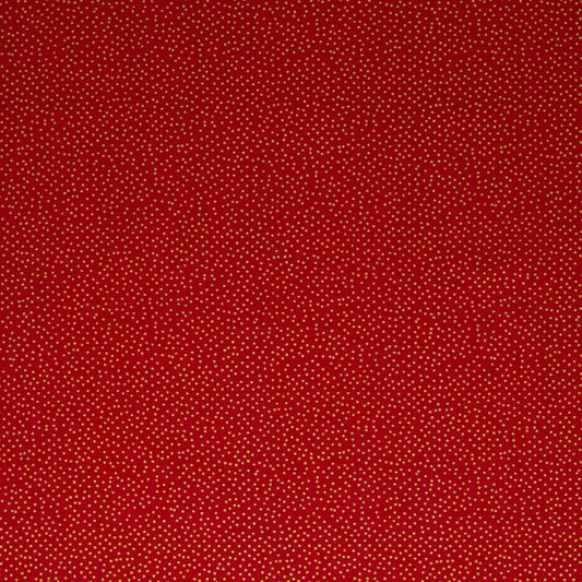 Stoff Weihnachten Neuss rot / gold Punkte  20x150cm Patchworkstoff Quilten